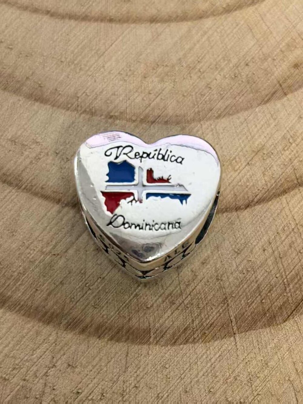 Pandora Republica Dominicana Exclusive Travel Heart Charm, S925 Silver Jewelry